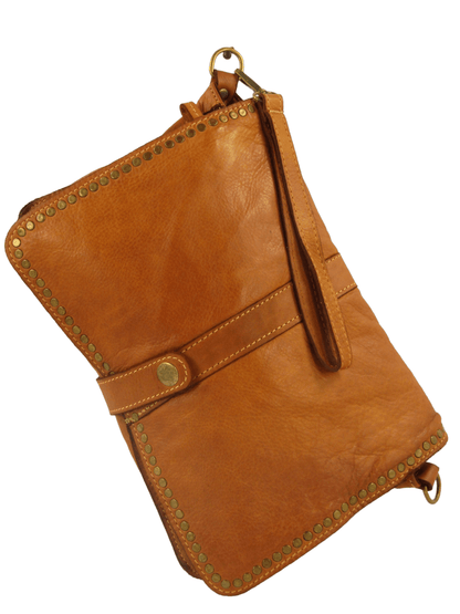 Borsa tracolla e a mano in pelle morbida decorata con borchie Giorgia-Mahzel