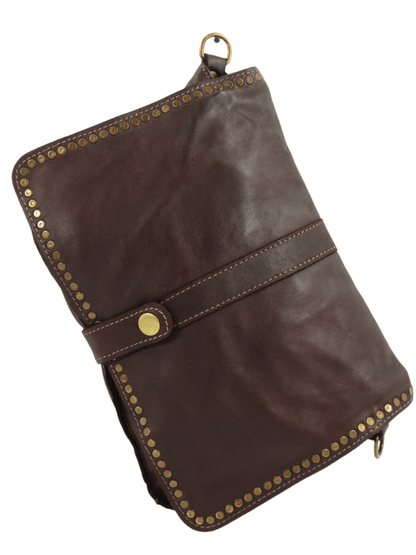 Borsa tracolla e a mano in pelle morbida decorata con borchie Giorgia-Mahzel