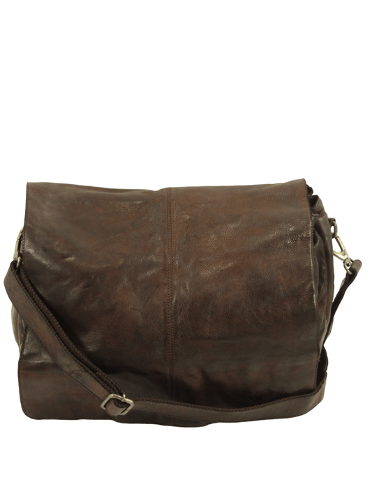 messenger in pelle effetto vintage multi scomparti -Mahzel