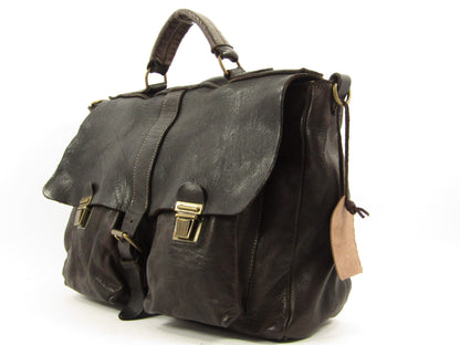 Cartella in Cuoio tinto in capo con tasche esterne officine Origi - Mahzel