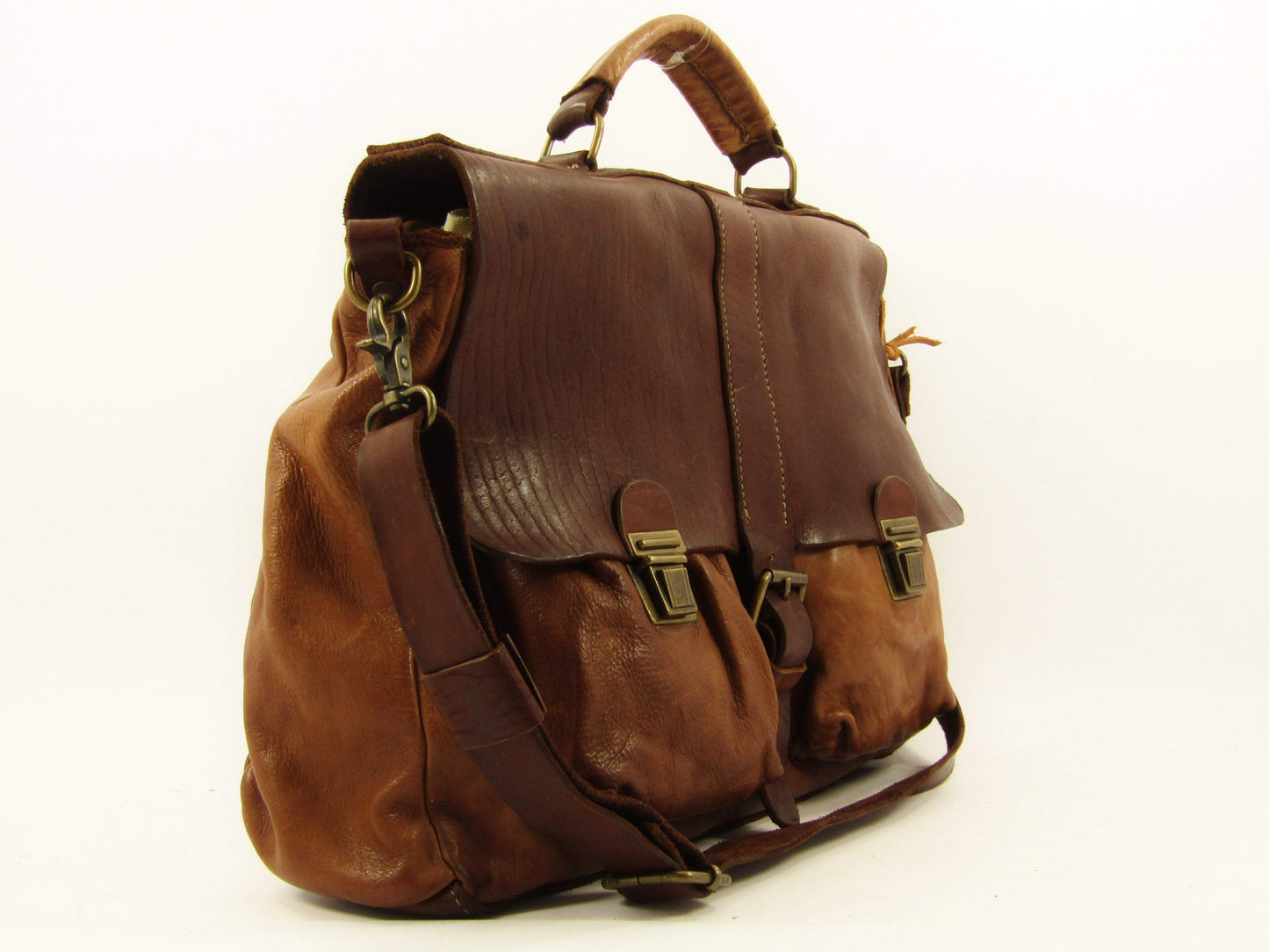 Cartella in Cuoio tinto in capo con tasche esterne officine Origi - Mahzel