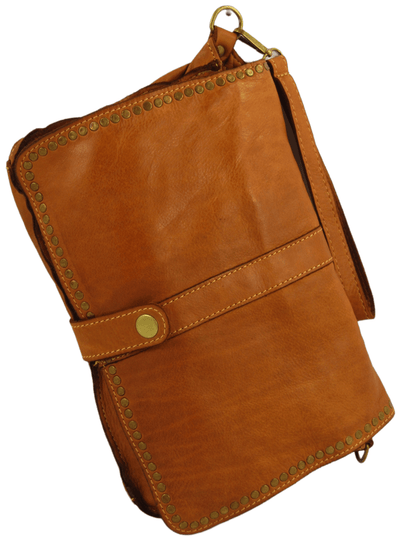 Borsa tracolla e a mano in pelle morbida decorata con borchie Giorgia-Mahzel
