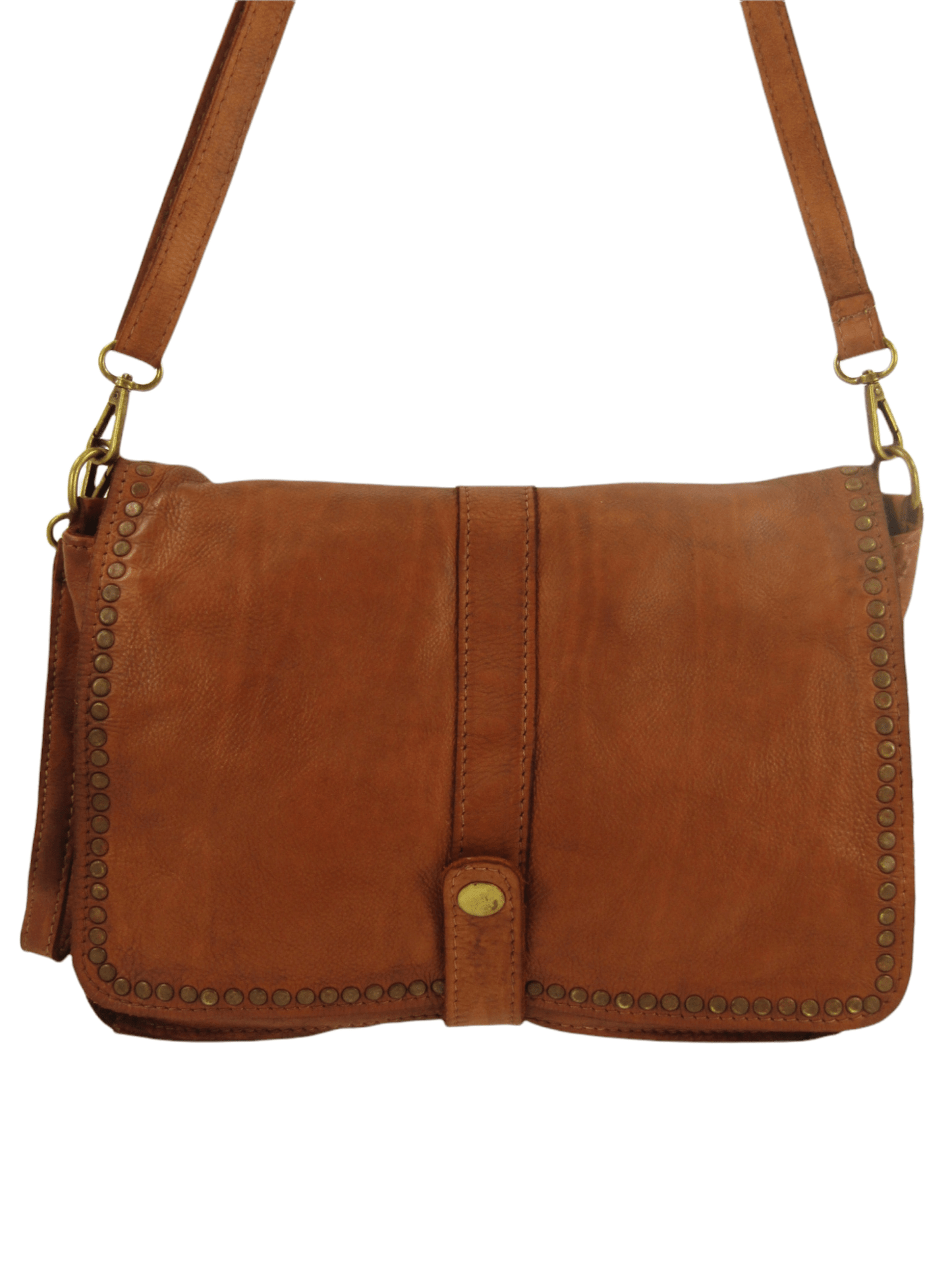 Borsa tracolla e a mano in pelle morbida decorata con borchie Giorgia-Mahzel