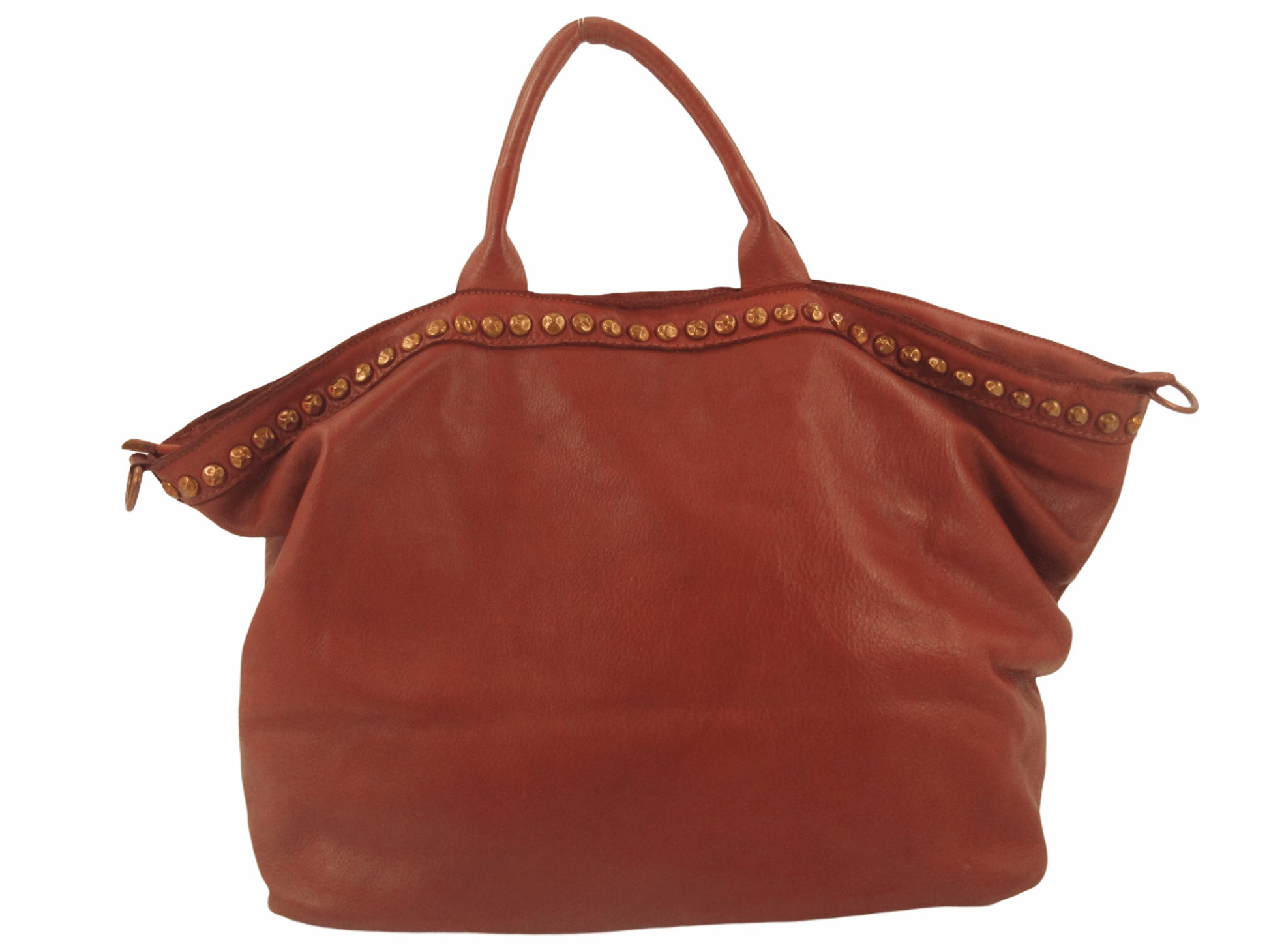 bauletto grande in pelle morbida tinto in capo colore rosso