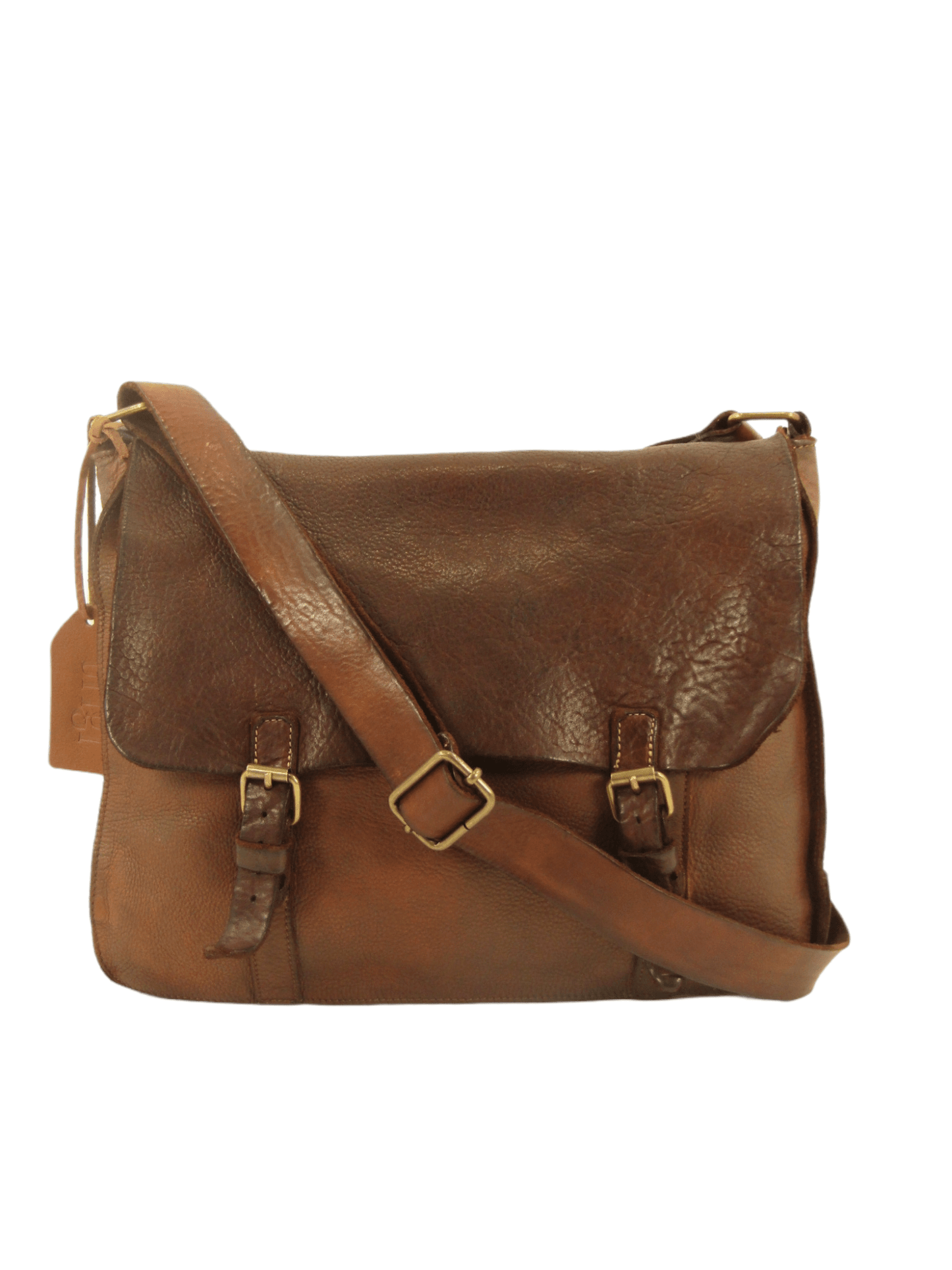 messenger in vacchetta tinta in capo, tracolla in pelle regolabile, chiusura con zip, interno rivestito ed accessoriato, postina costruita in maniera artigianale in toscana a firenze