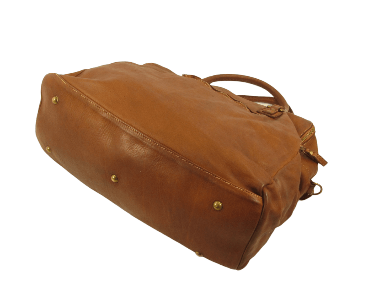 Borsa grande in pelle morbida lavata tre zip City - Mahzelź