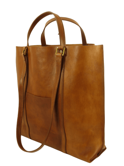 Shopper cuoio con doppio manico | Mahzel