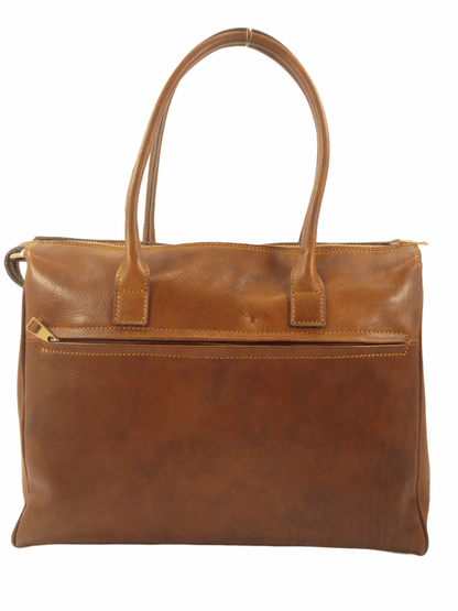 Borsa in cuoio conciato al vegetale, interno accessoriato per lavoro - Mahzel