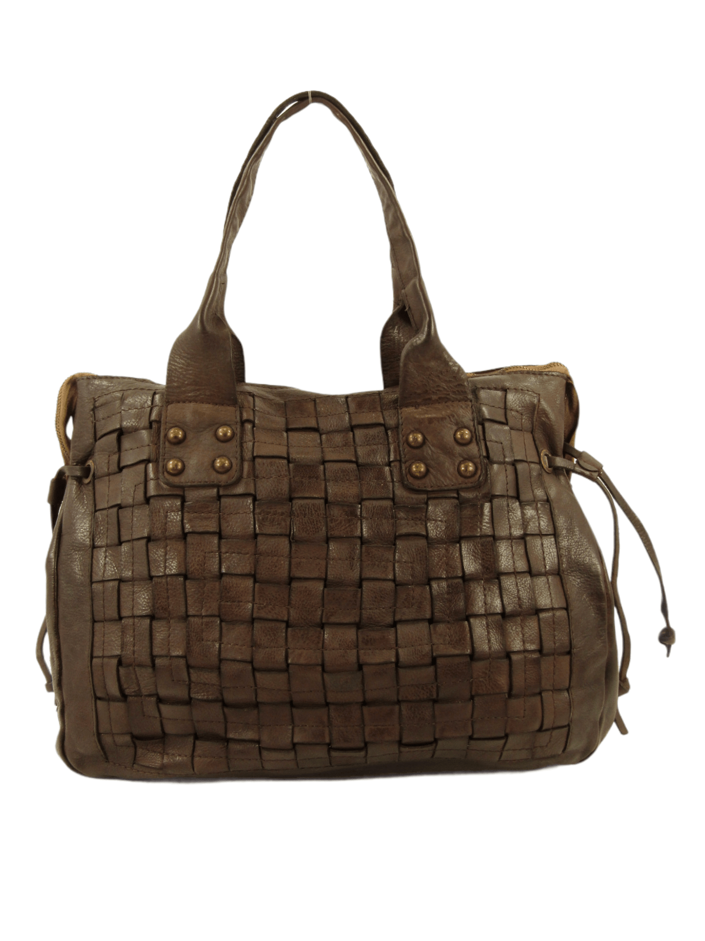 mahzel borse made in italy shopper effeto vintage testa di moro