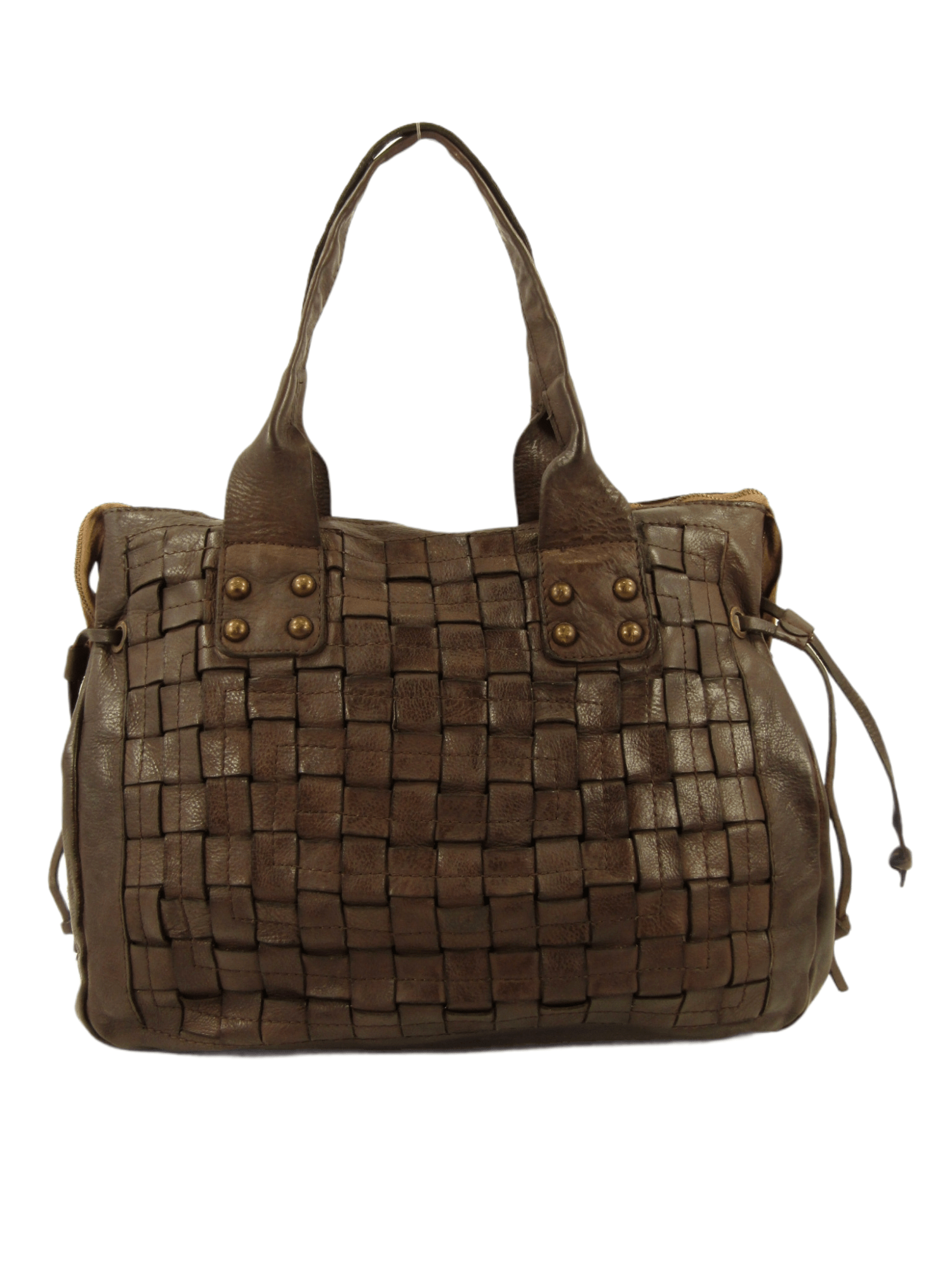 mahzel borse made in italy shopper effeto vintage testa di moro