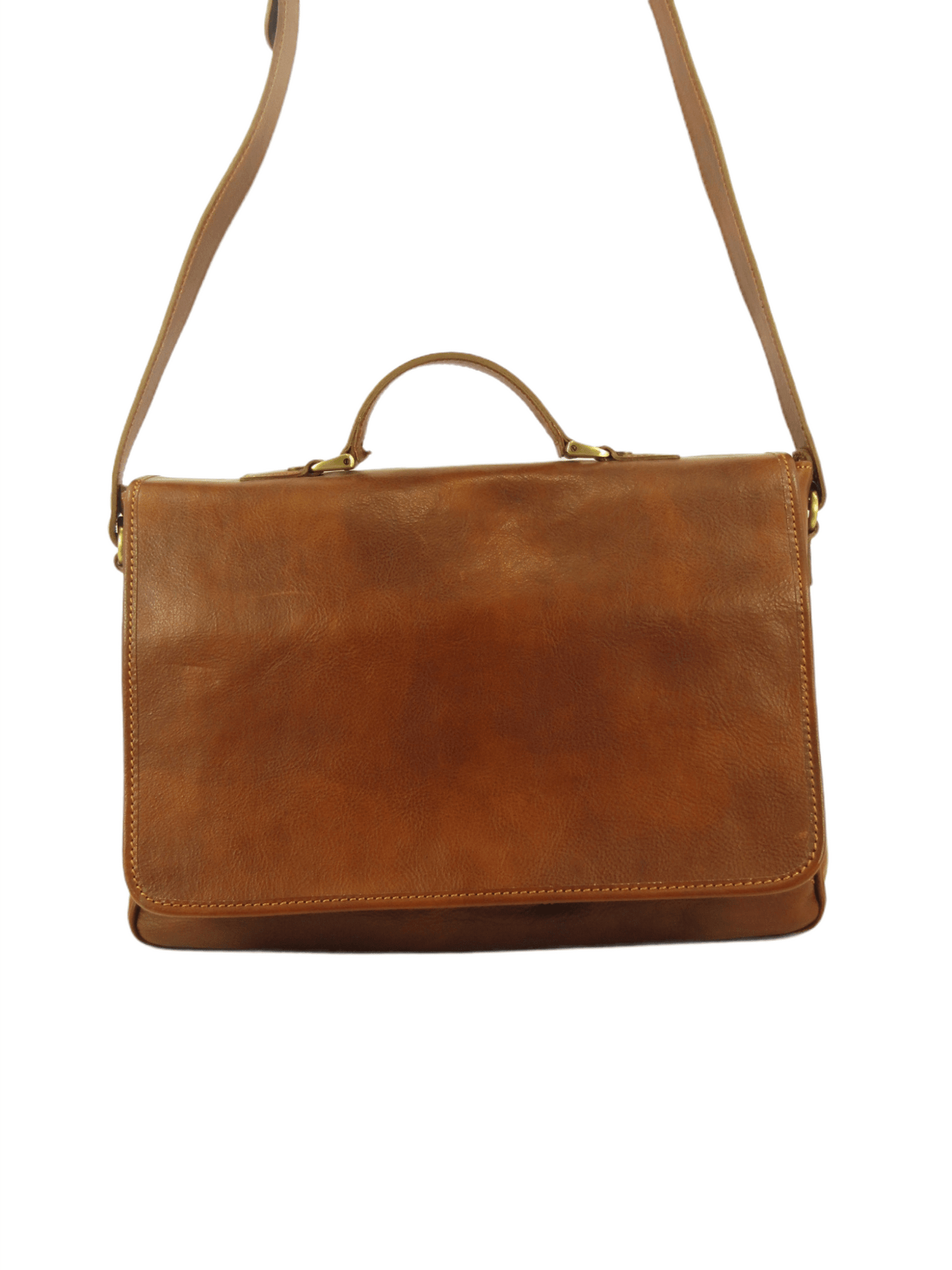 cartella e messenger  in cuoio pieno fiore conciato al vegetale Savona - Mahzel