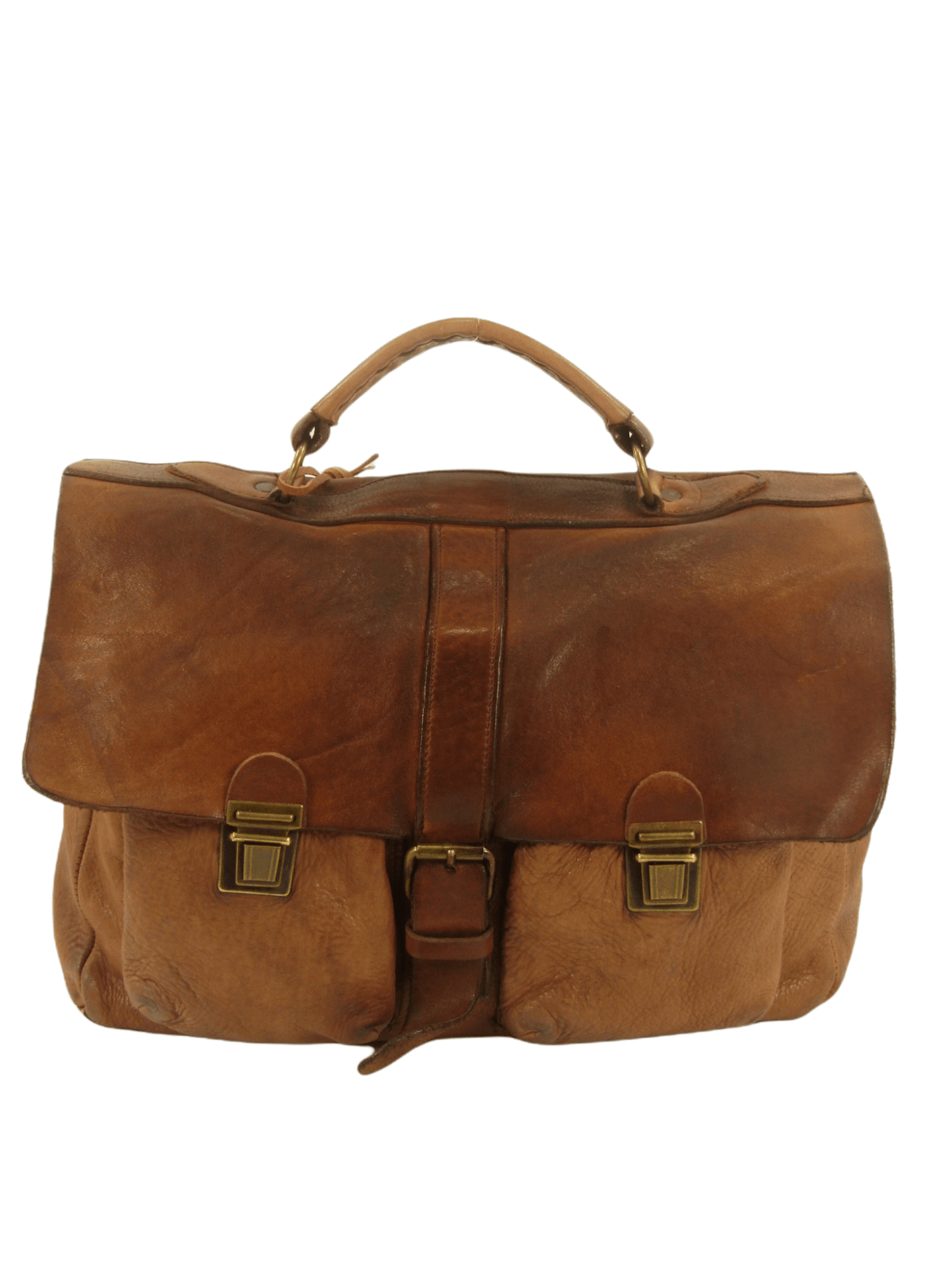 Cartella in Cuoio tinto in capo con tasche esterne officine Origi - Mahzel
