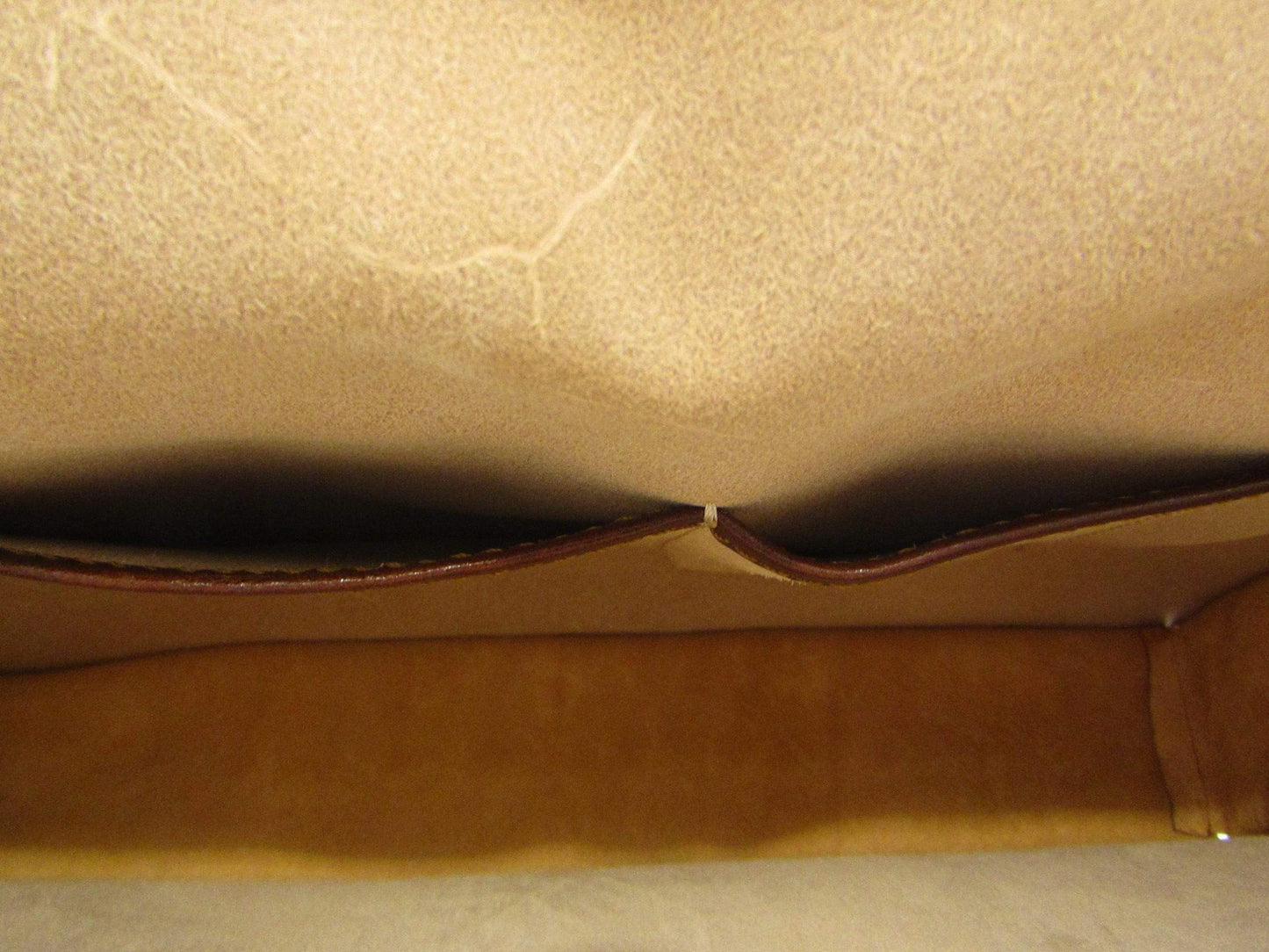 Cartella grande in cuoio conciato al vegetale interni in pelle, due scomparti e tasche - Mahzel