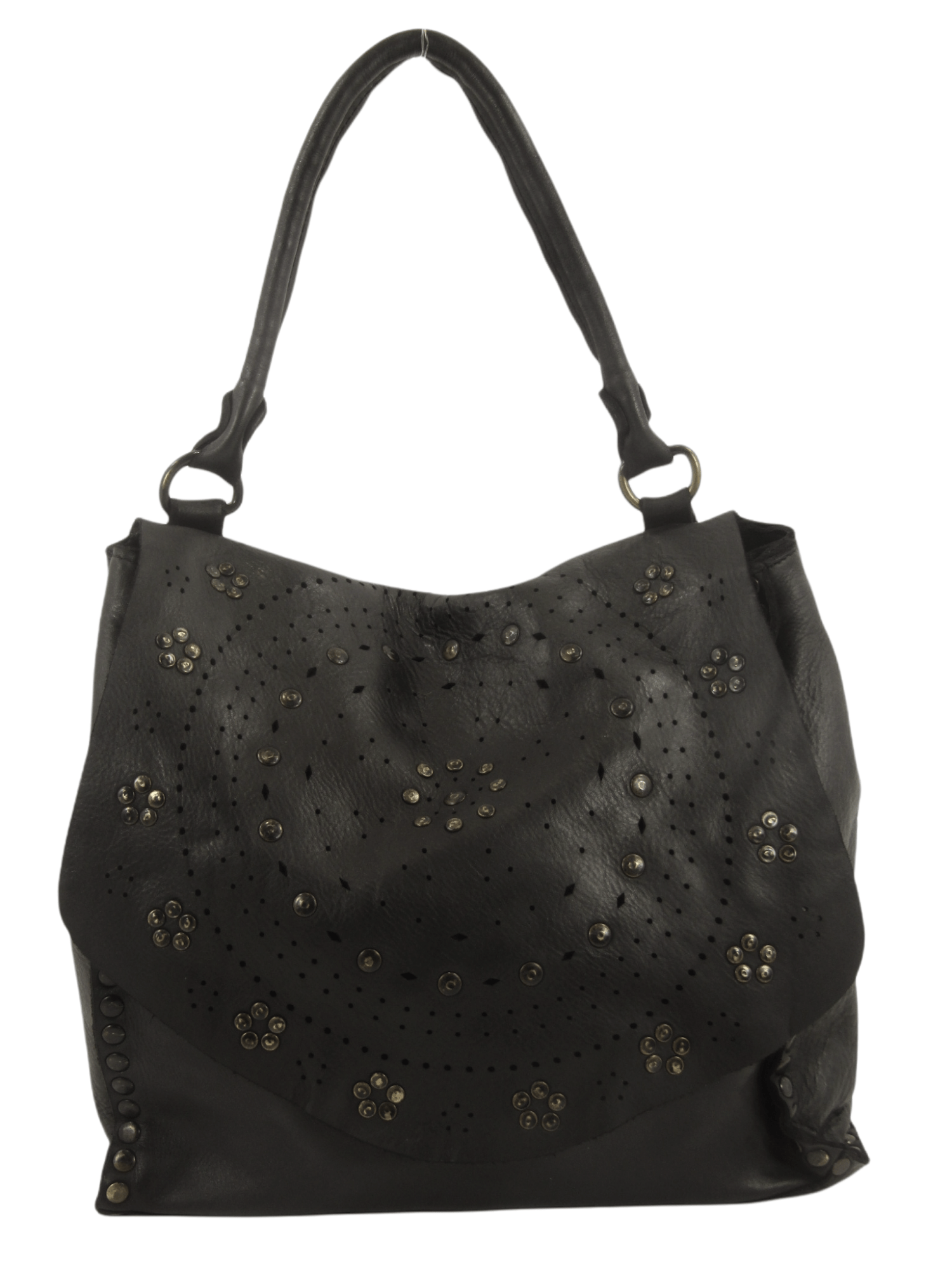 Borsa in pelle morbida decorata nero