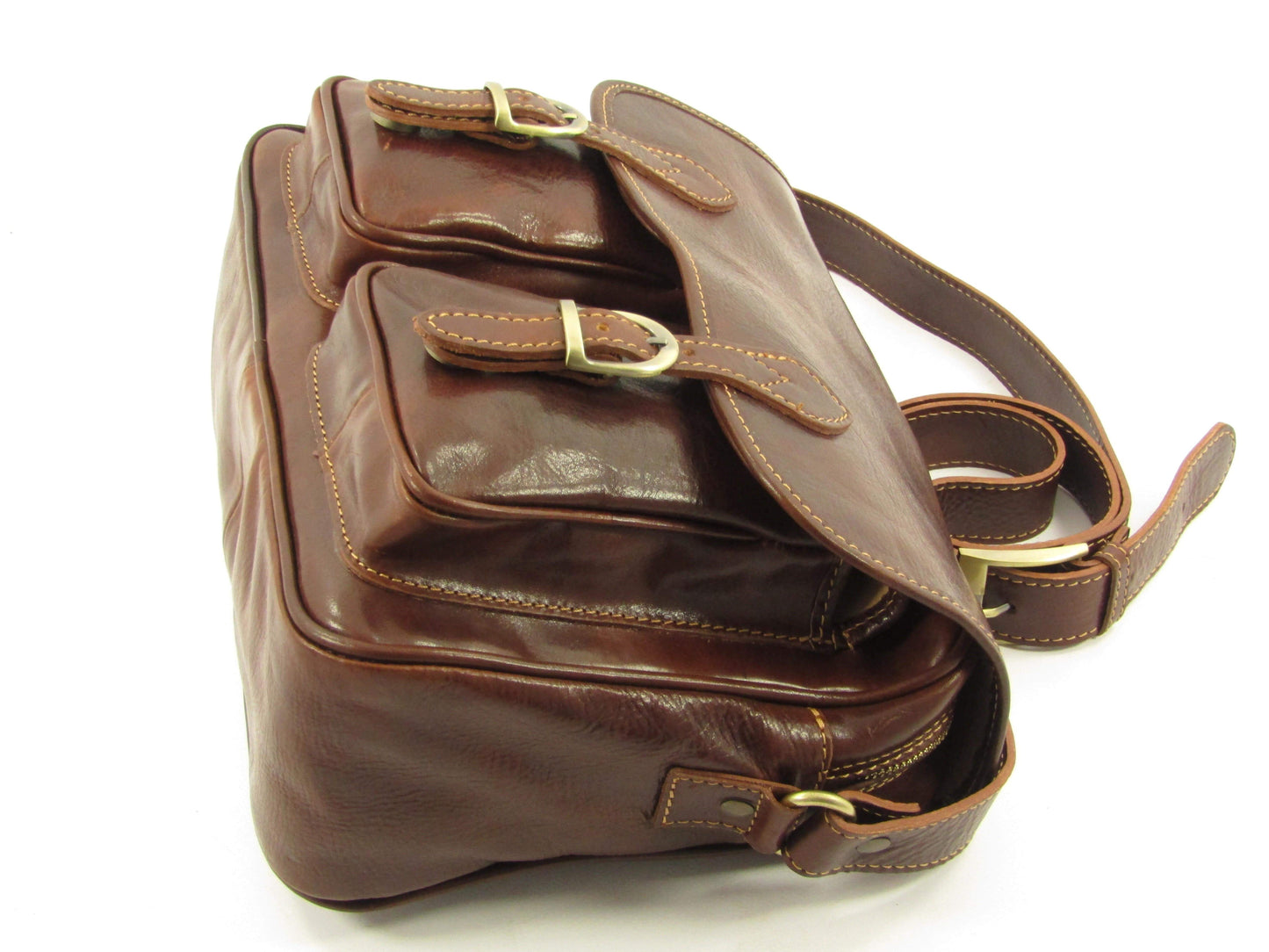 Messenger bag in cuoio con tracolla larga - Mahzel