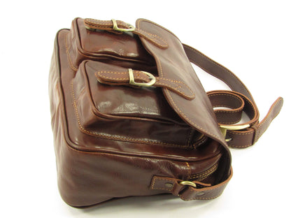 Messenger bag in cuoio con tracolla larga - Mahzel