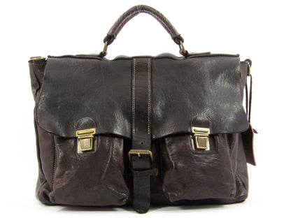 Cartella in Cuoio tinto in capo con tasche esterne officine Origi - Mahzel