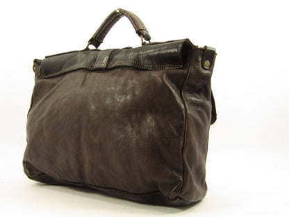Cartella in Cuoio tinto in capo con tasche esterne officine Origi - Mahzel