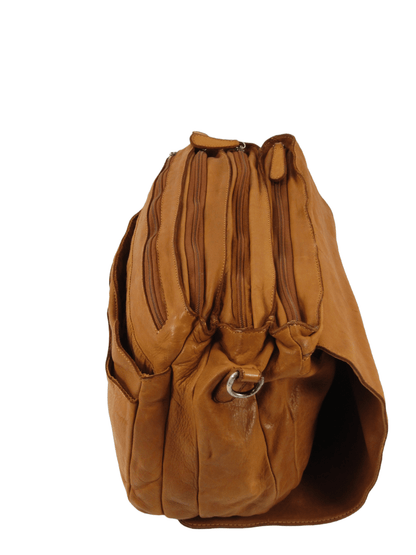 messenger in pelle effetto vintage multi scomparti -Mahzel