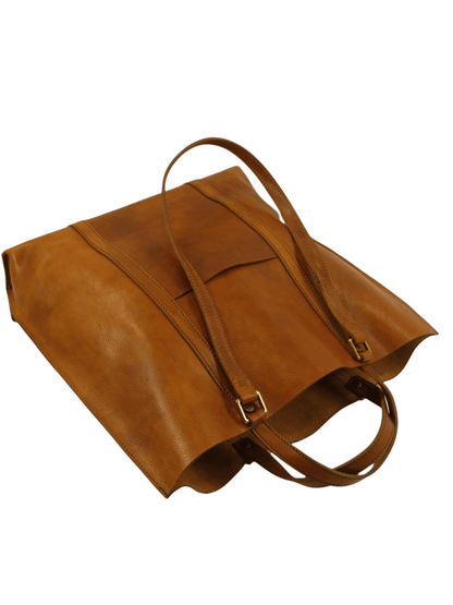 Shopper cuoio con doppio manico | Mahzel