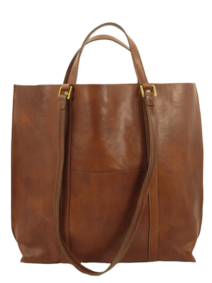 Shopper cuoio con doppio manico | Mahzel