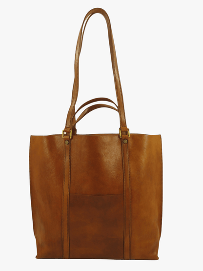 Shopper cuoio con doppio manico | Mahzel