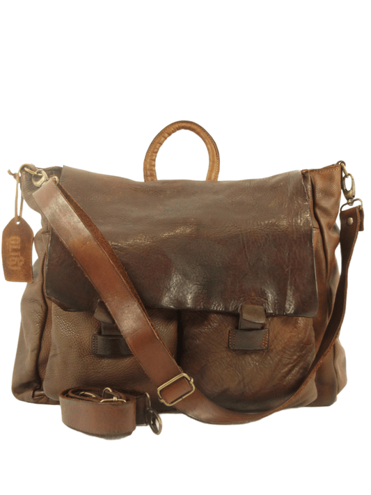 zaino messenger in cuoio e vacchetta tinto in capo Country - Mahzel