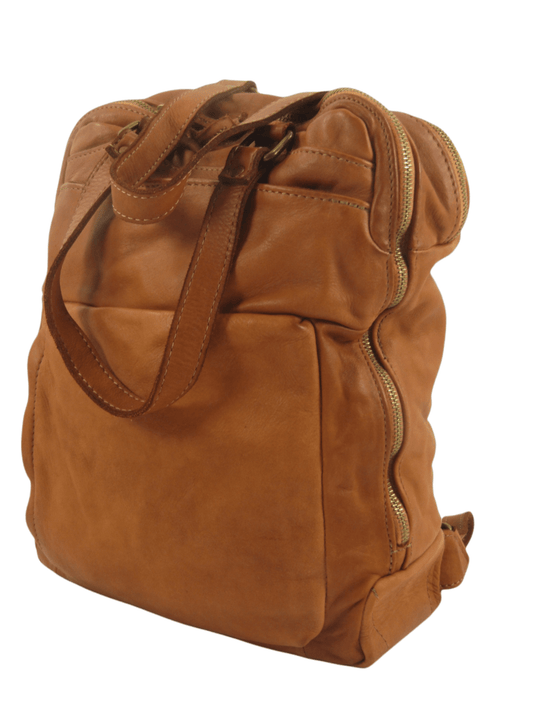 Zaino e cartella in pelle morbida effetto vintage multi scomparti - Mahzel
