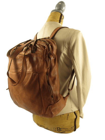 Zaino e cartella in pelle morbida effetto vintage multi scomparti - Mahzel